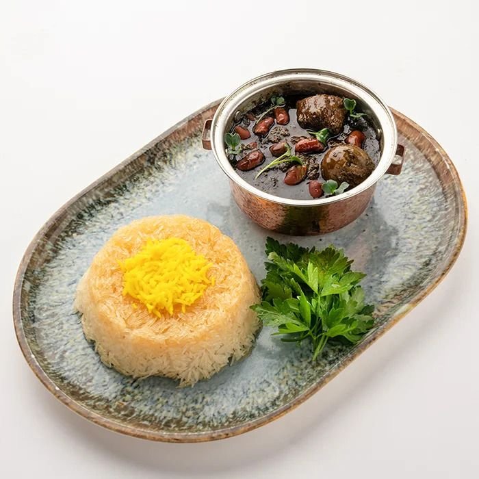 جلو خورش قورمه سبزي
