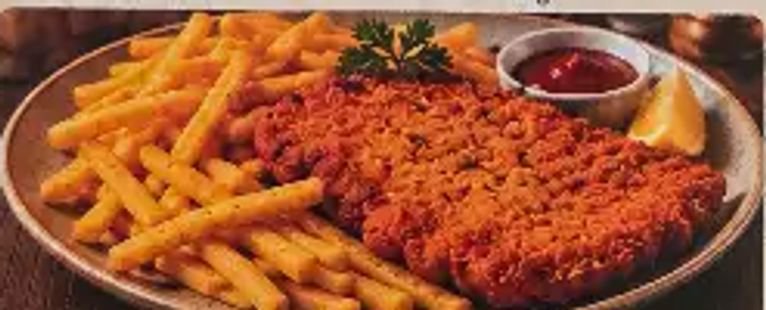 شنيتزل مع البطاطا