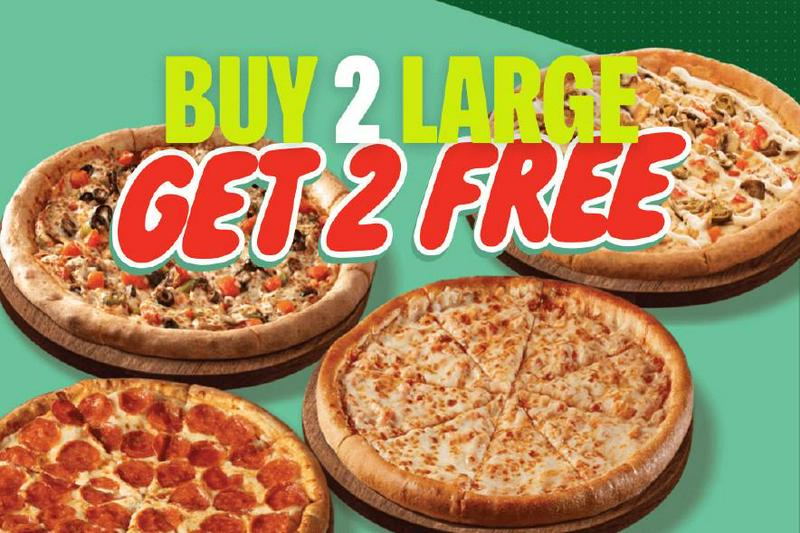 Friday Special: Buy 2 Get 2 Free (L) Pizzas