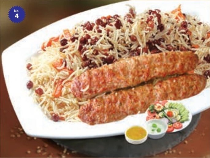 Afghan Pulao with Shami Kabab